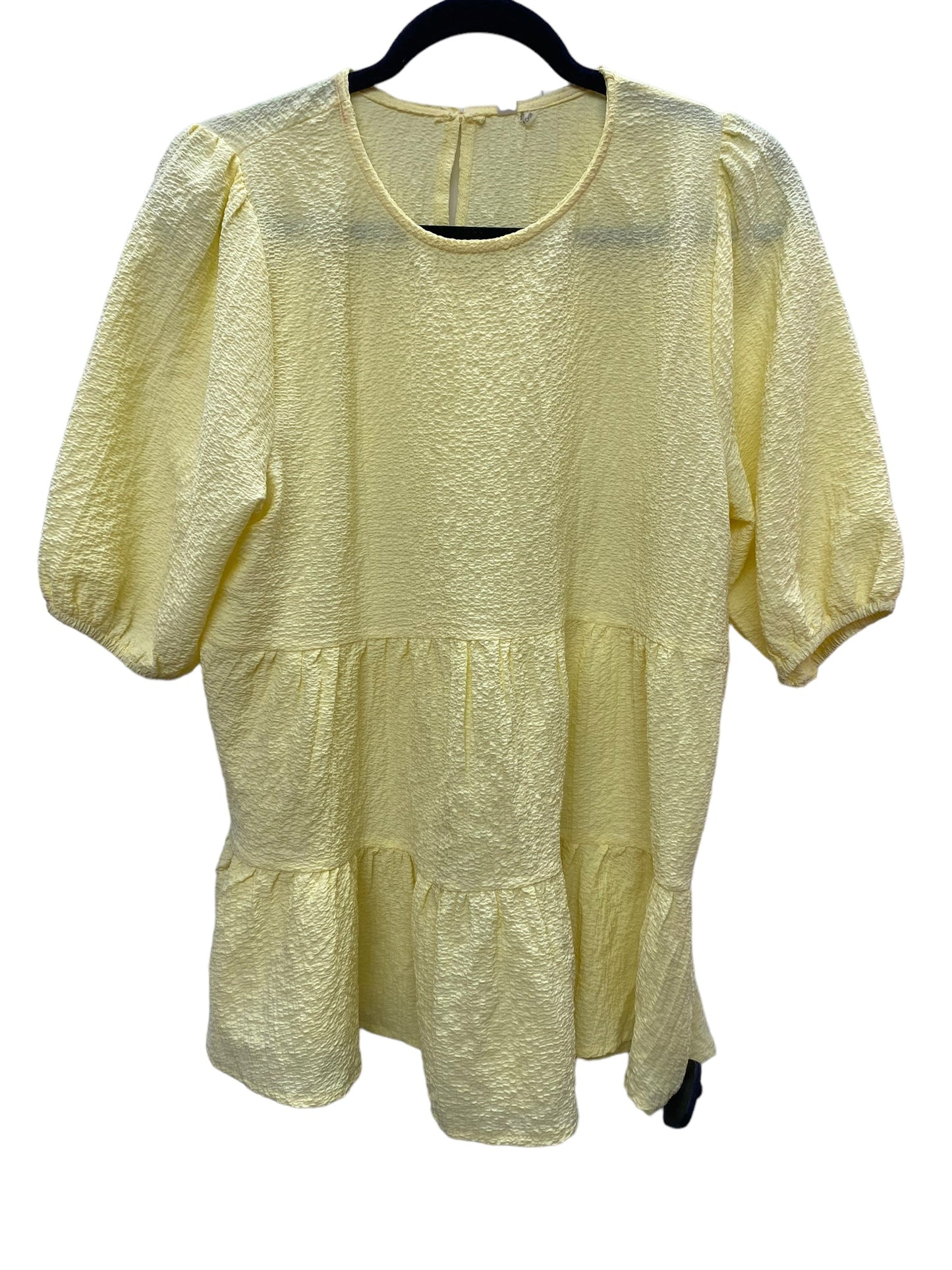 Yellow Top Short Sleeve Glam, Size M