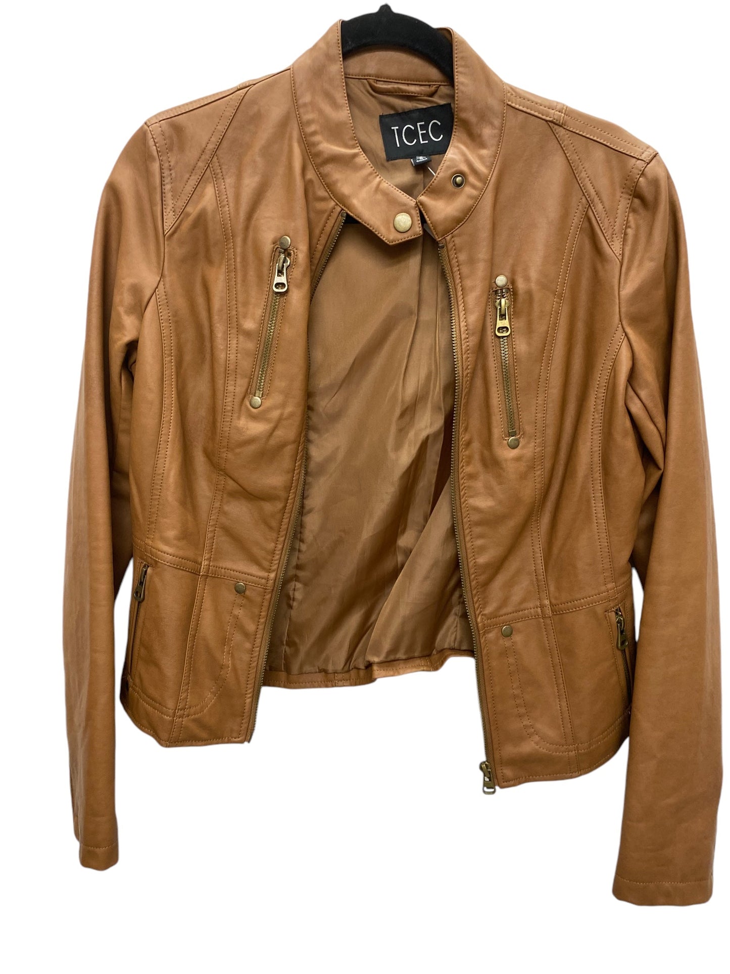 Jacket Moto By Tcec In Brown, Size: S