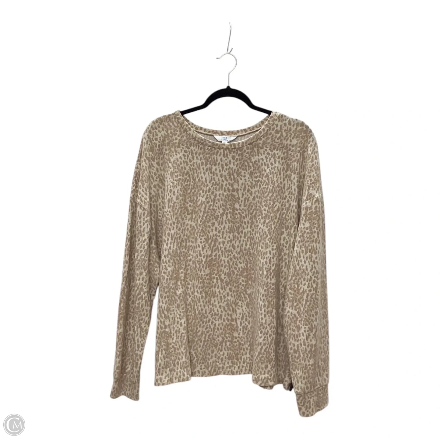 Top Long Sleeve Basic By Time And Tru In Brown, Size: Xxl