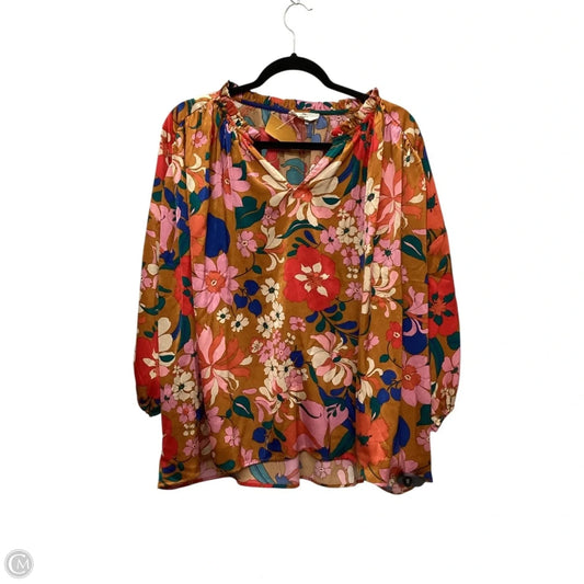 Blouse Long Sleeve By Entro In Multi-colored, Size: M