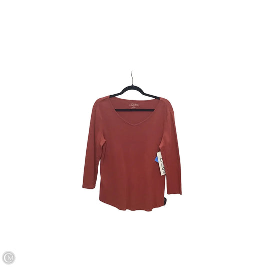 Top Long Sleeve Basic By Chicos In Orange, Size: M