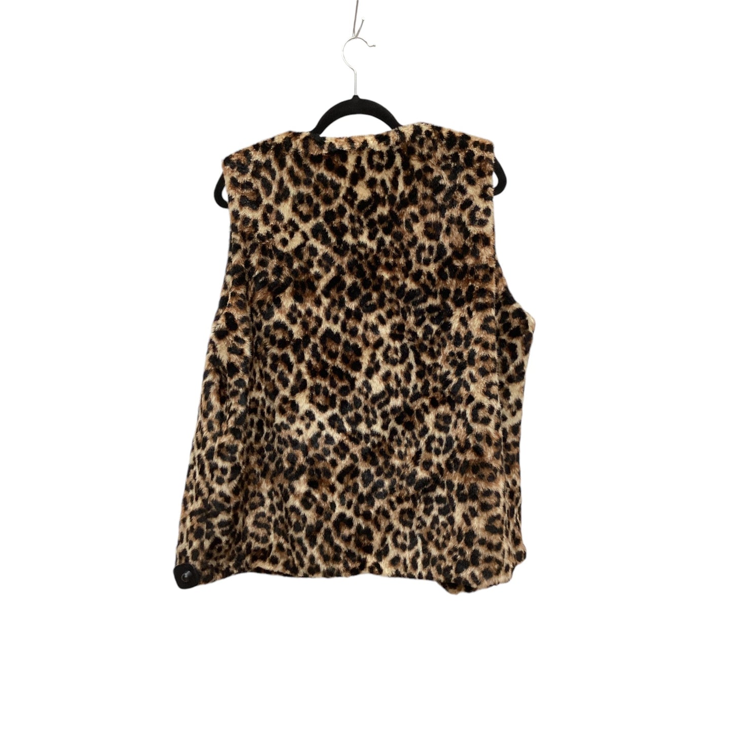 Vest Faux Fur & Sherpa By Talbots In Animal Print, Size: 1x