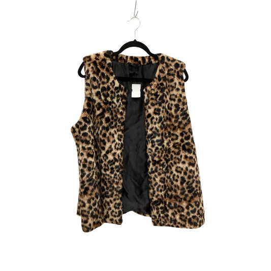 Vest Faux Fur & Sherpa By Talbots In Animal Print, Size: 1x