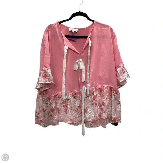 Top Short Sleeve By Cmc In Pink, Size: 3x