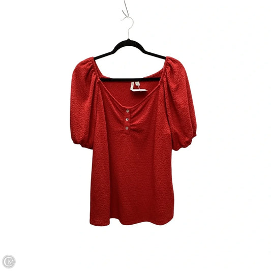 Top Short Sleeve By Cato In Red, Size: Xl