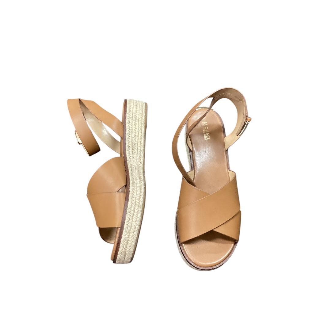 Sandals Heels Block By Michael Kors In Tan, Size: 10