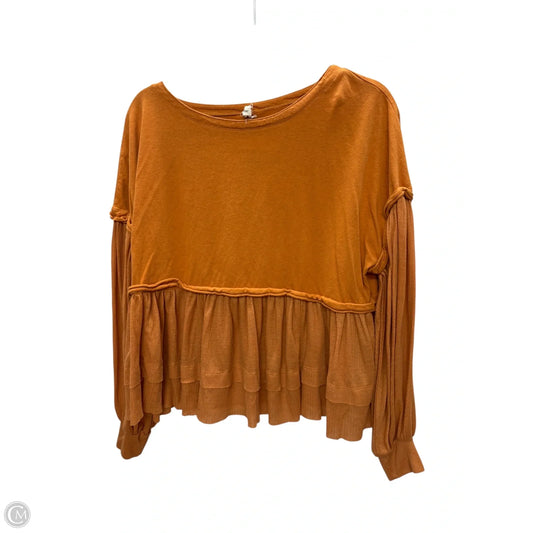 Top Long Sleeve By Wishlist In Yellow, Size: M