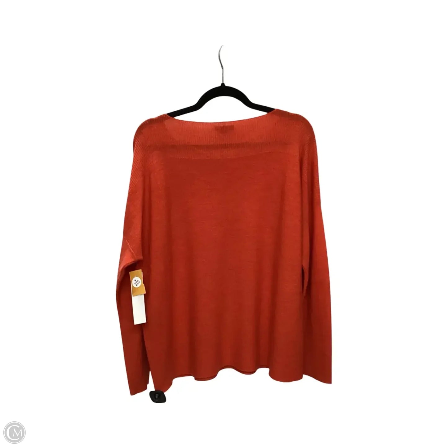 Designer Blouse Long Sleeve By Eileen Fisher In Orange, Size: L