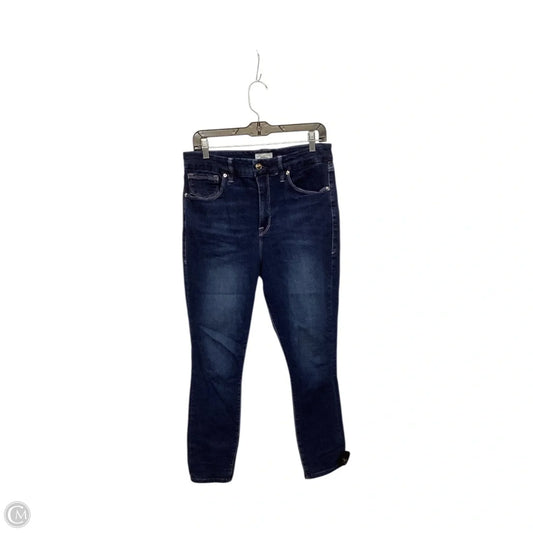 Designer Jeans Straight By Good American In Blue Denim, Size: 12