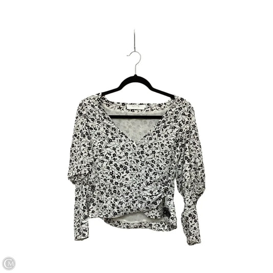 Designer Blouse 3/4 Sleeve By Astr The Label In Black & White, Size: S