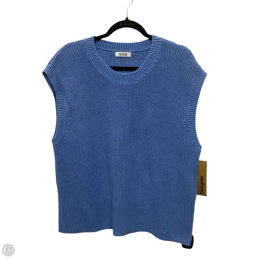 Designer Blouse Short Sleeve By 525 In Blue, Size: L