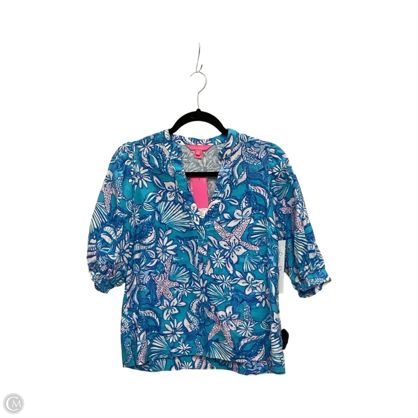 Blouse Designer By Lilly Pulitzer In Blue, Size: 0