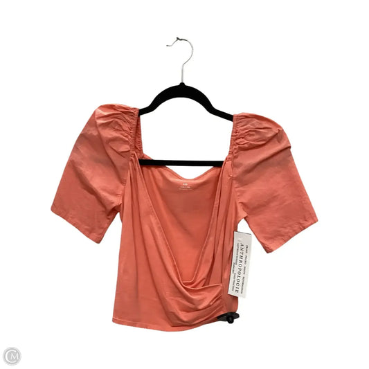 Blouse Short Sleeve By Anthropologie In Orange, Size: Xxs