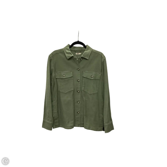 Jacket Shirt By Faherty In Green, Size: S