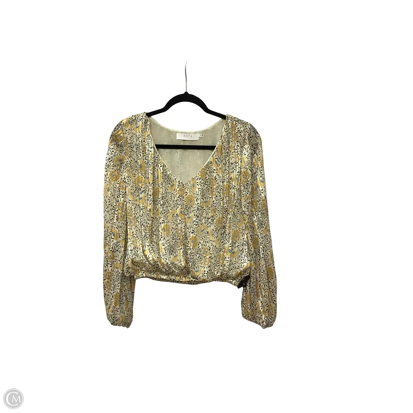 Blouse Long Sleeve By Astr The Label In Yellow, Size: M