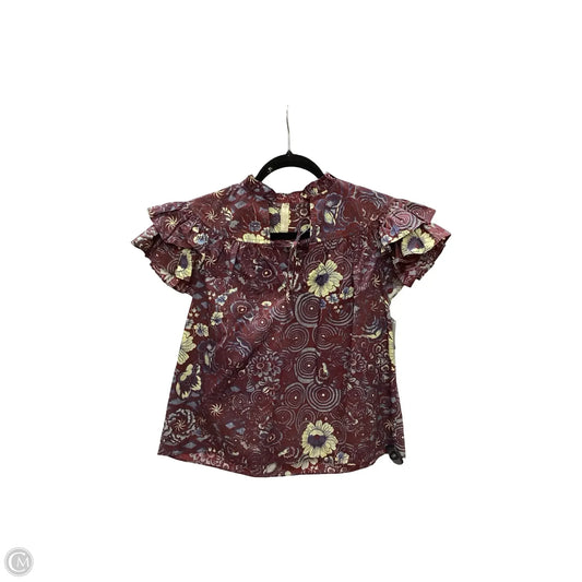 Designer Blouse Short Sleeve By Ulla Johnson In Purple, Size: 0