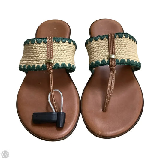 Sandals Flip Flops By Italian Shoemakers In Multi-colored, Size: 7.5