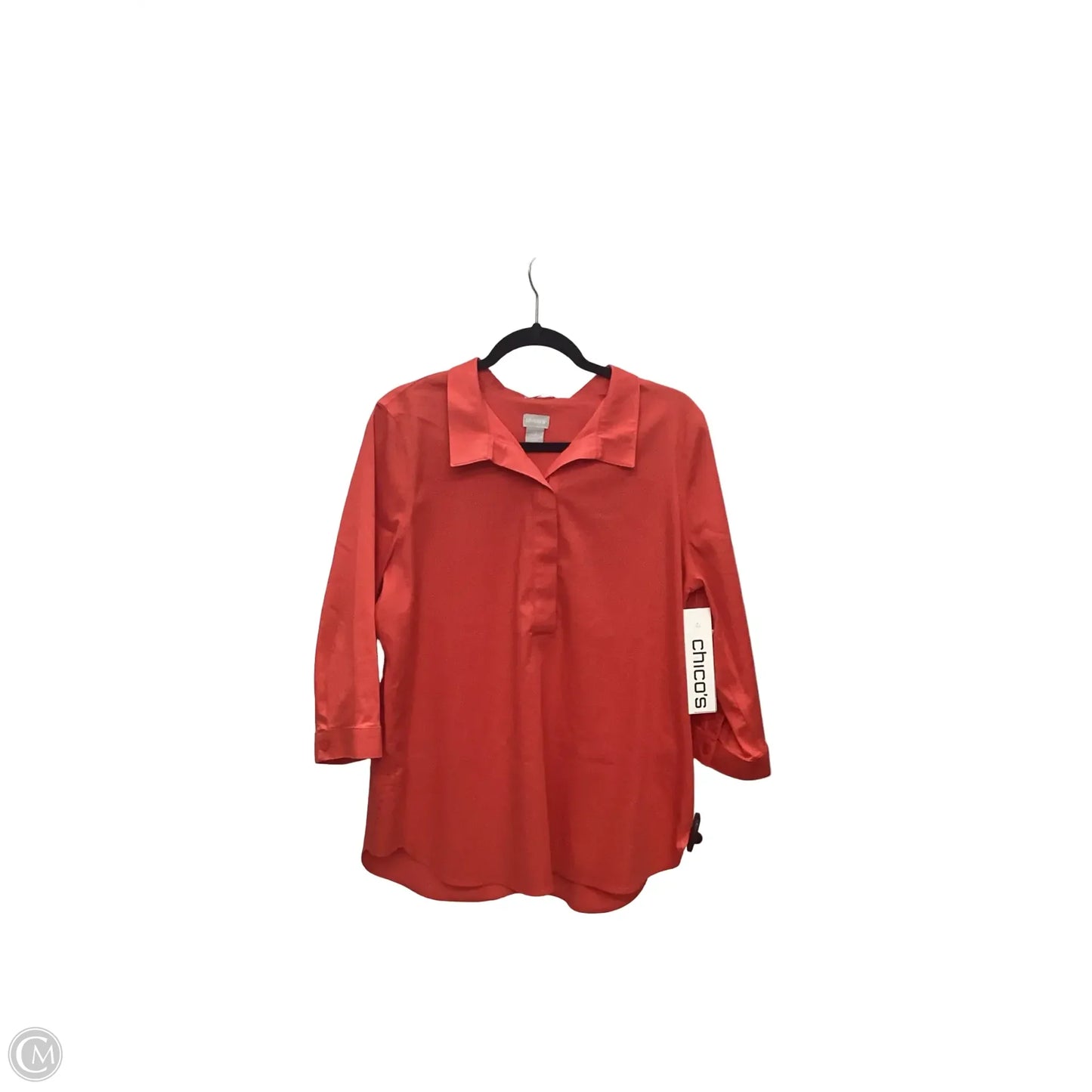 Blouse 3/4 Sleeve By Chicos In Red, Size: 10