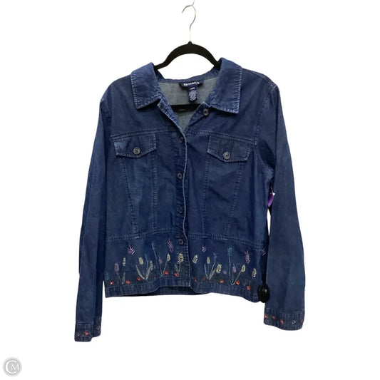 Jacket Denim By Denim And Company In Blue Denim, Size: L