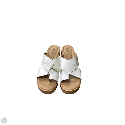 Sandals Heels Wedge By Abeo In Tan, Size: 8