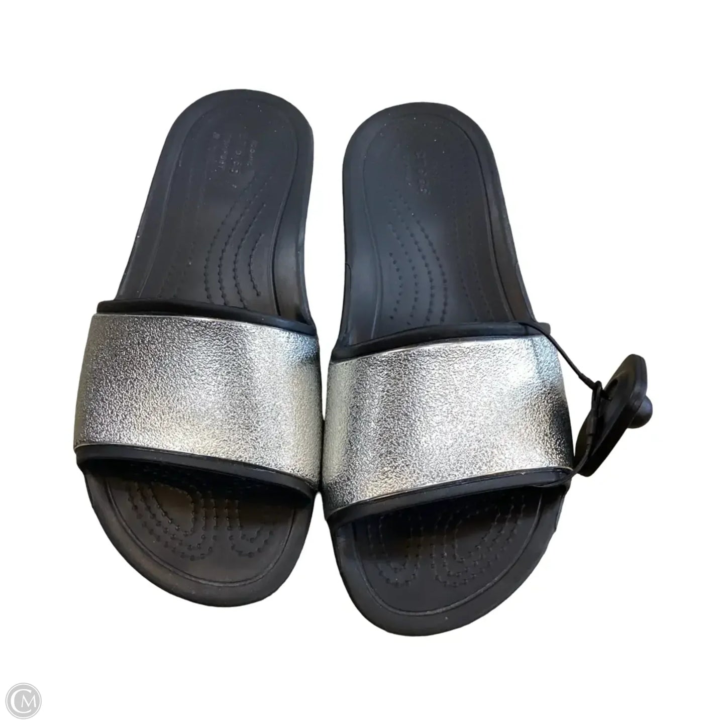 Sandals Flats By Crocs In Black, Size: 7