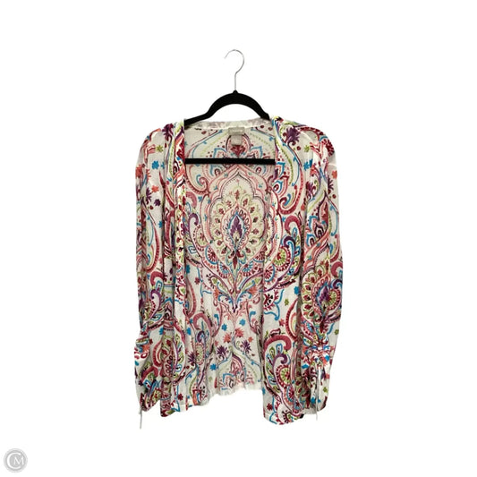Cardigan By Chicos In Paisley Print, Size: Xxl