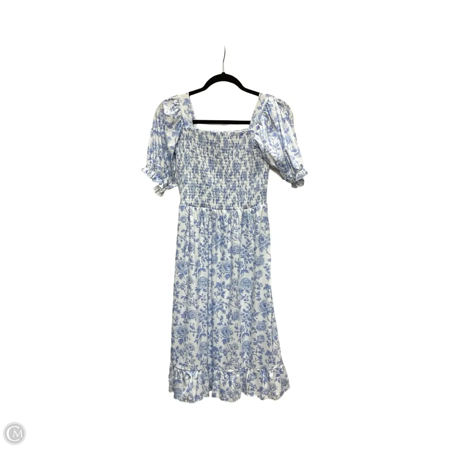 Dress Casual Short By Clothes Mentor In Blue & White, Size: M