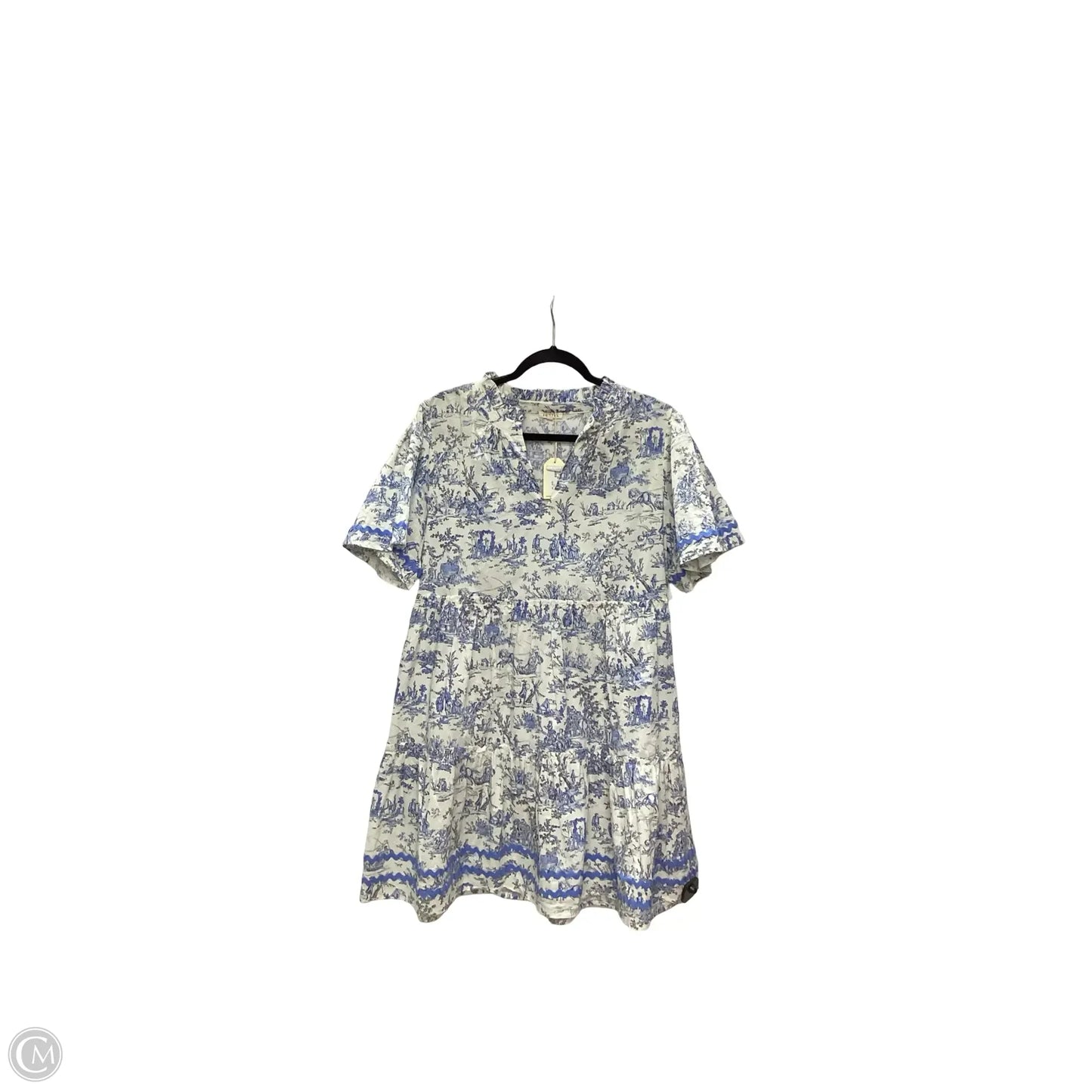 Dress Casual Short By Jodifl In Blue & White, Size: L