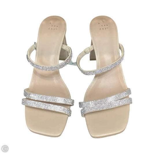 Sandals Heels Block By A New Day In Tan, Size: 11