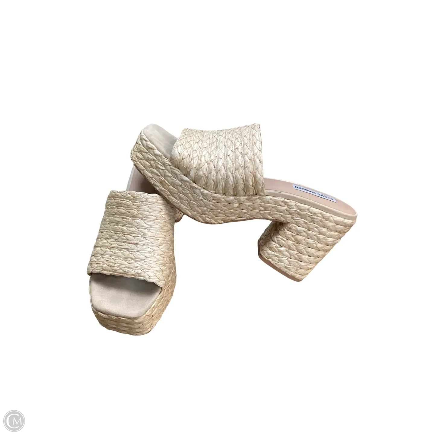 Sandals Heels Block By Steve Madden In Tan, Size: 10