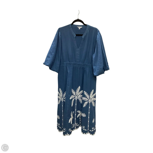 Dress Casual Midi By Simply Southern In Blue, Size: Xl