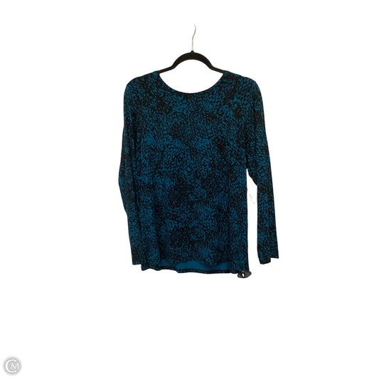 Blouse Long Sleeve By Chicos In Black & Blue, Size: L