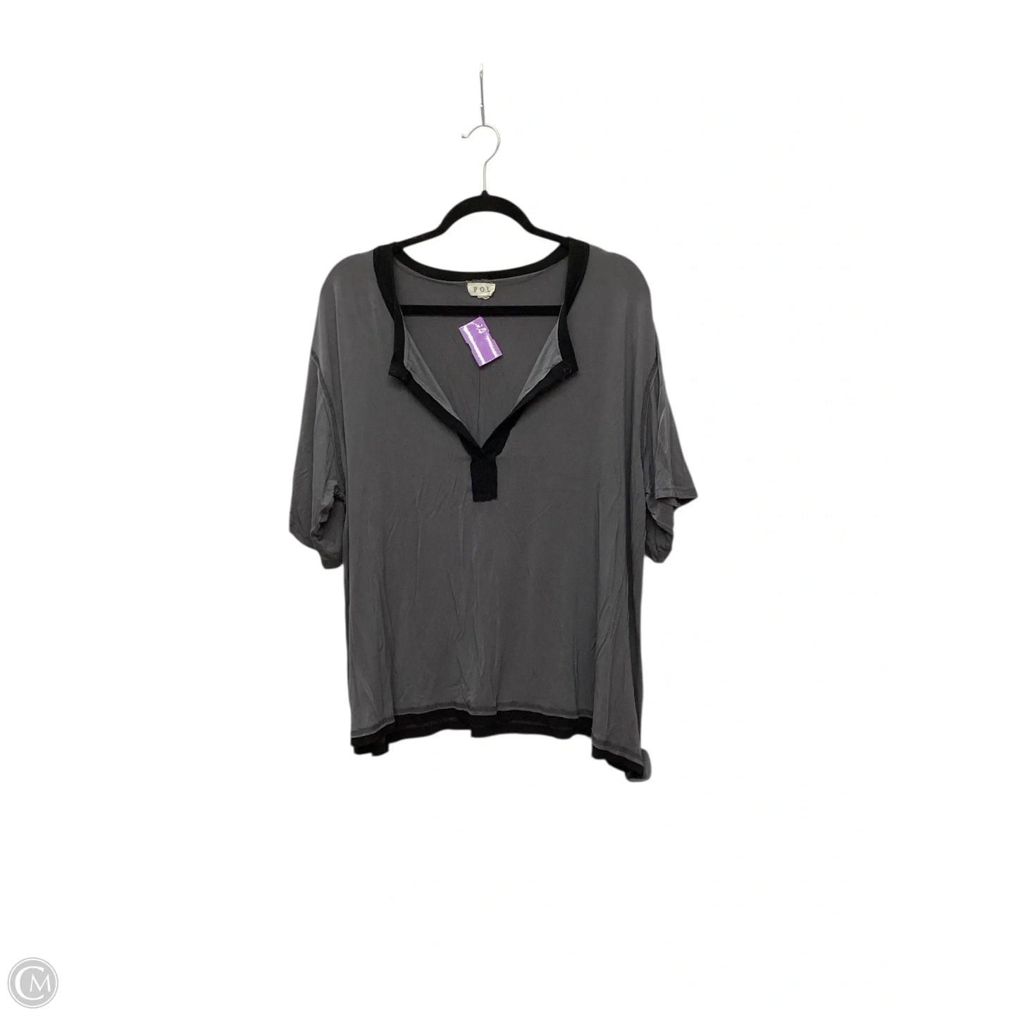 Top Short Sleeve By Pol In Black, Size: L