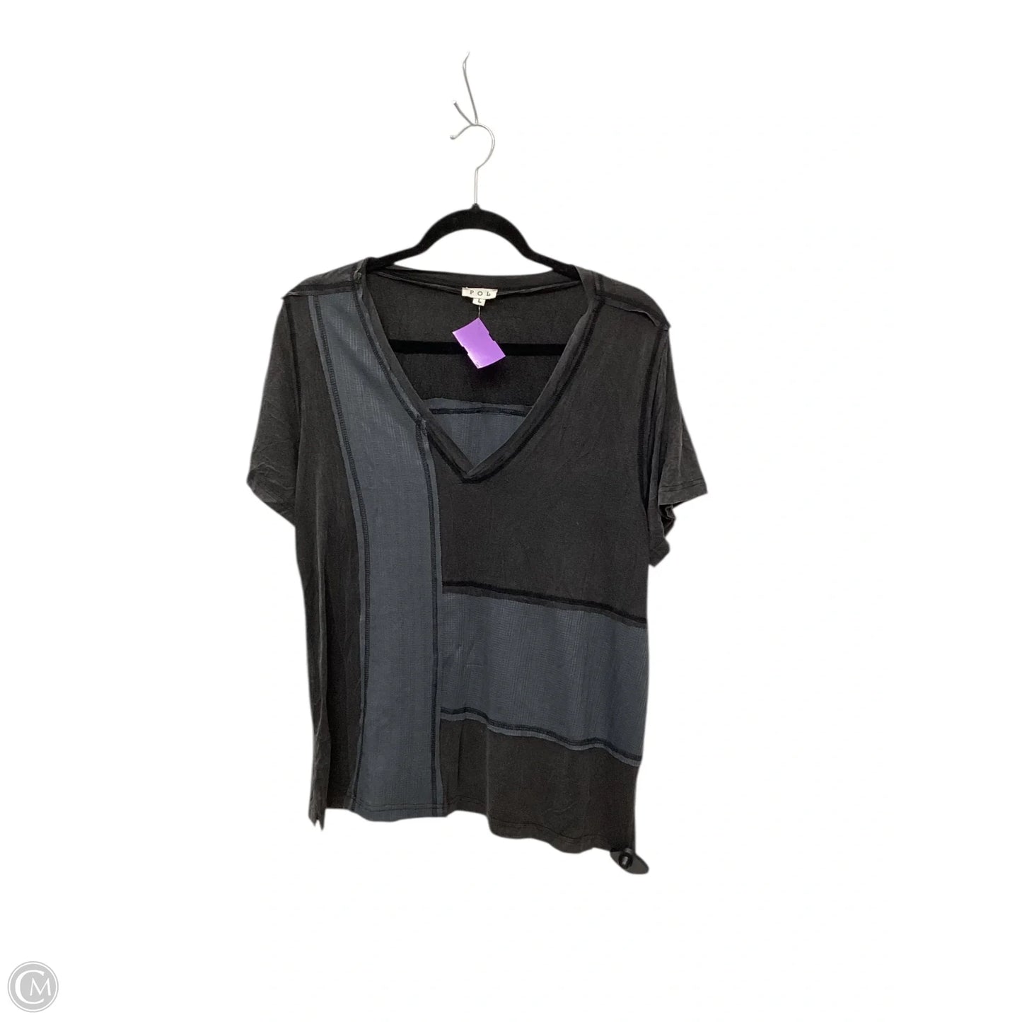 Top Short Sleeve By Pol In Black, Size: L