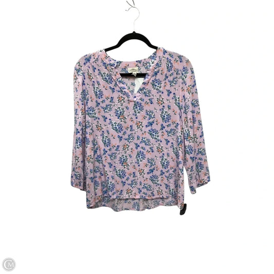 Top Long Sleeve By St Johns Bay In Floral Print, Size: S
