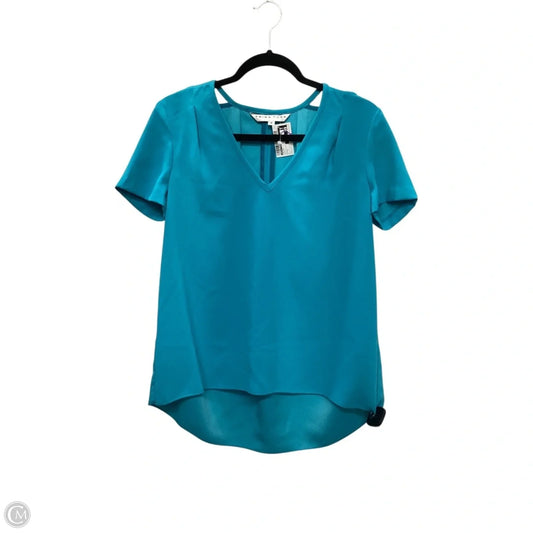 Designer Top Short Sleeve By Trina Turk In Blue, Size: S