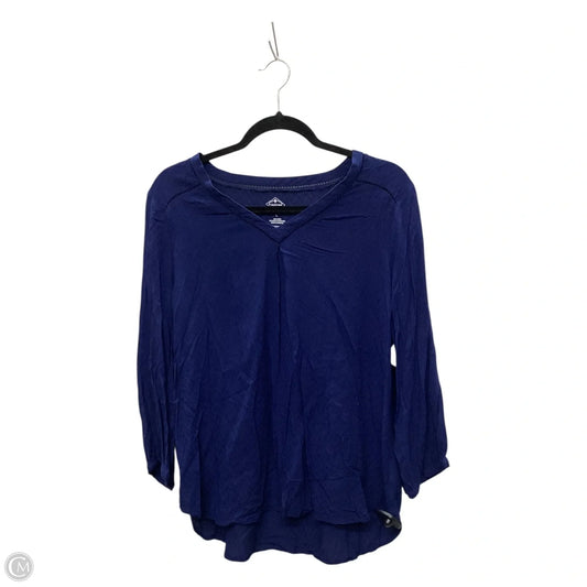 Top Long Sleeve By St Johns Bay In Blue, Size: L