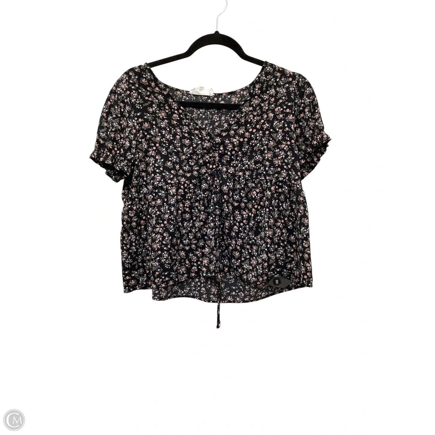 Top Short Sleeve By Pink Rose In Black, Size: M