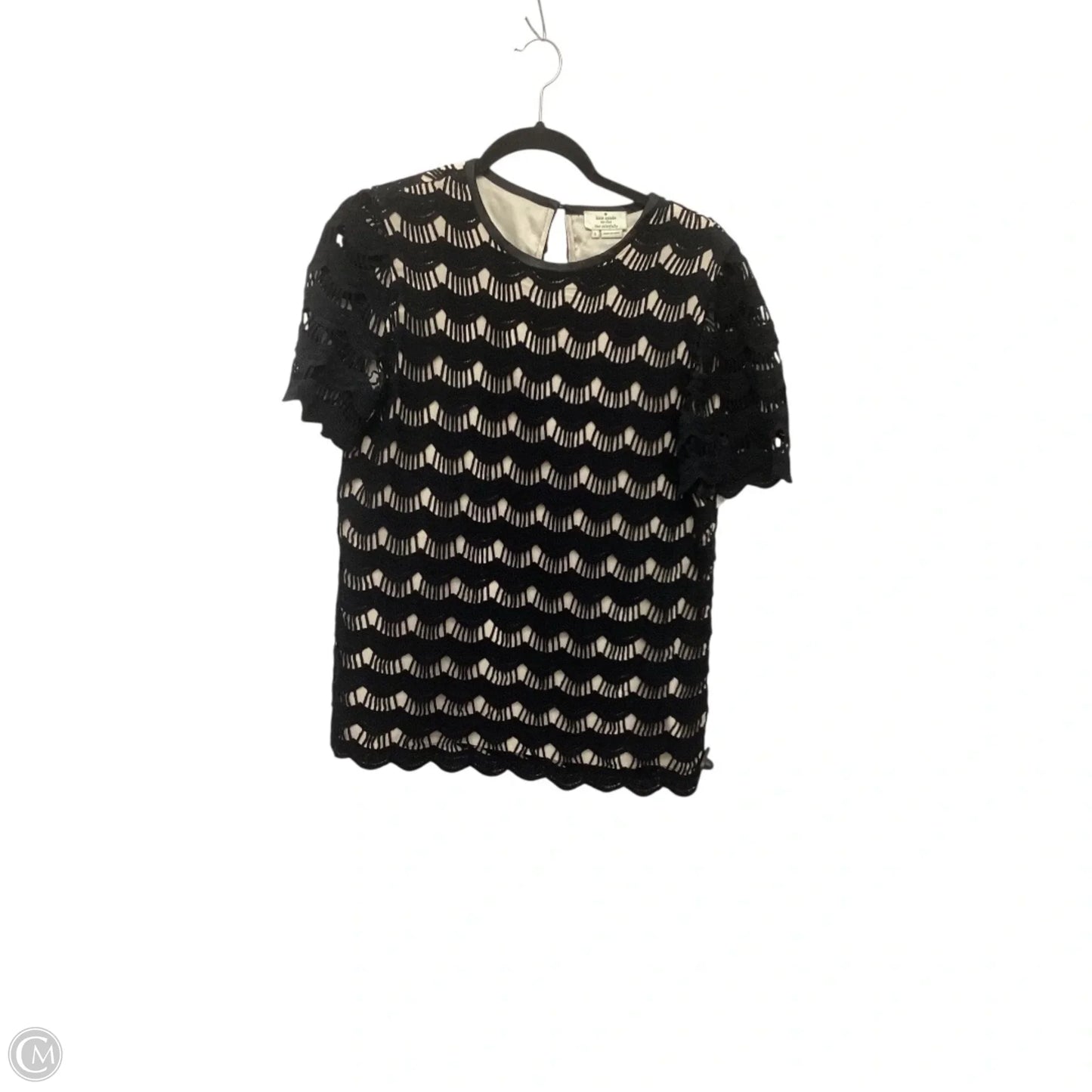 Top Short Sleeve Designer By Kate Spade In Black, Size: 6