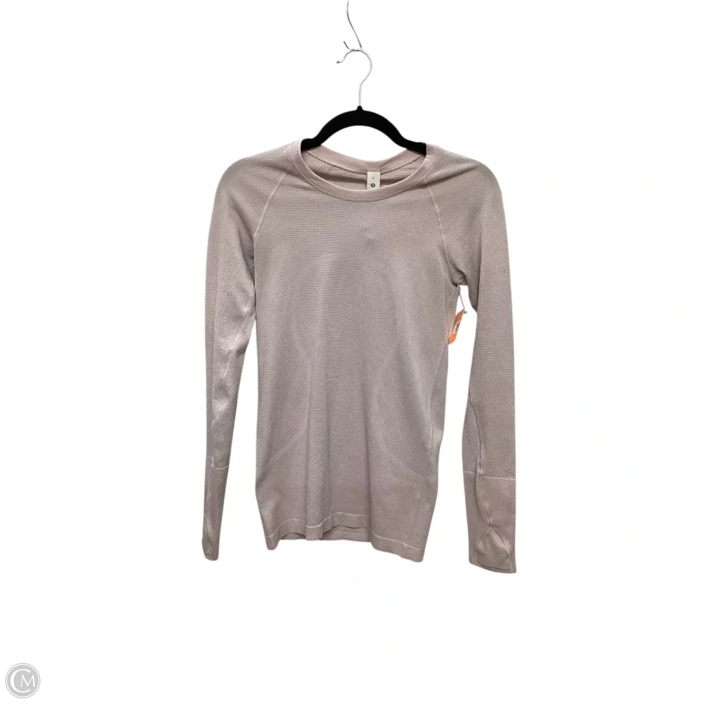 Athletic Top Long Sleeve Collar By Lululemon In Pink, Size: 4