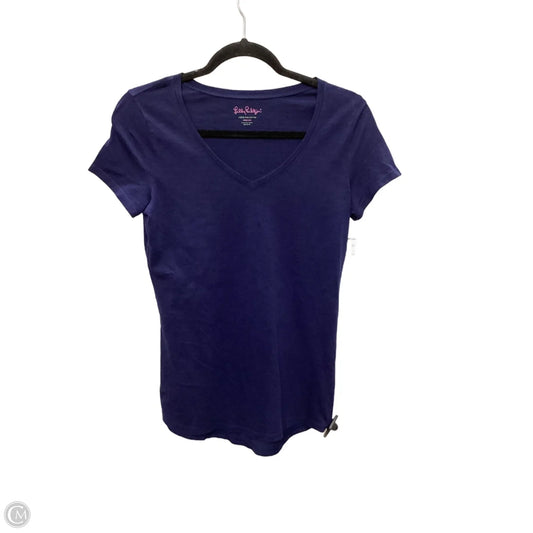 Top Short Sleeve Designer By Lilly Pulitzer In Navy, Size: M