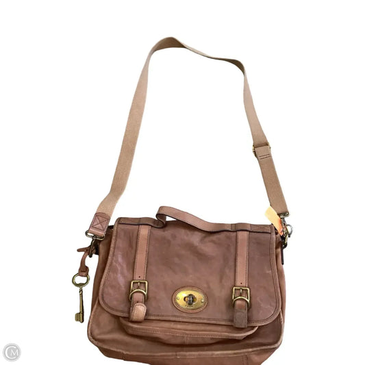 Crossbody Leather By Fossil, Size: Medium