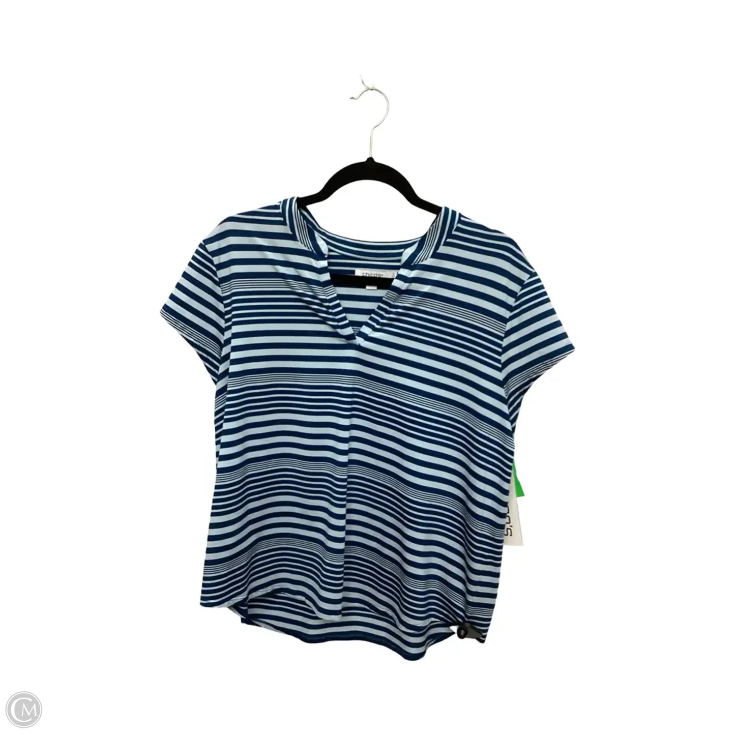 Top Short Sleeve By Chicos In Striped Pattern, Size: Xl