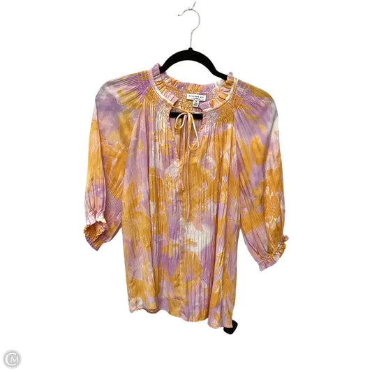 Blouse Short Sleeve By Current Air In Orange & Pink, Size: M