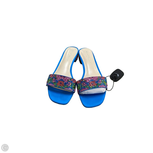 Sandals Heels Block By Betsey Johnson In Blue, Size: 12