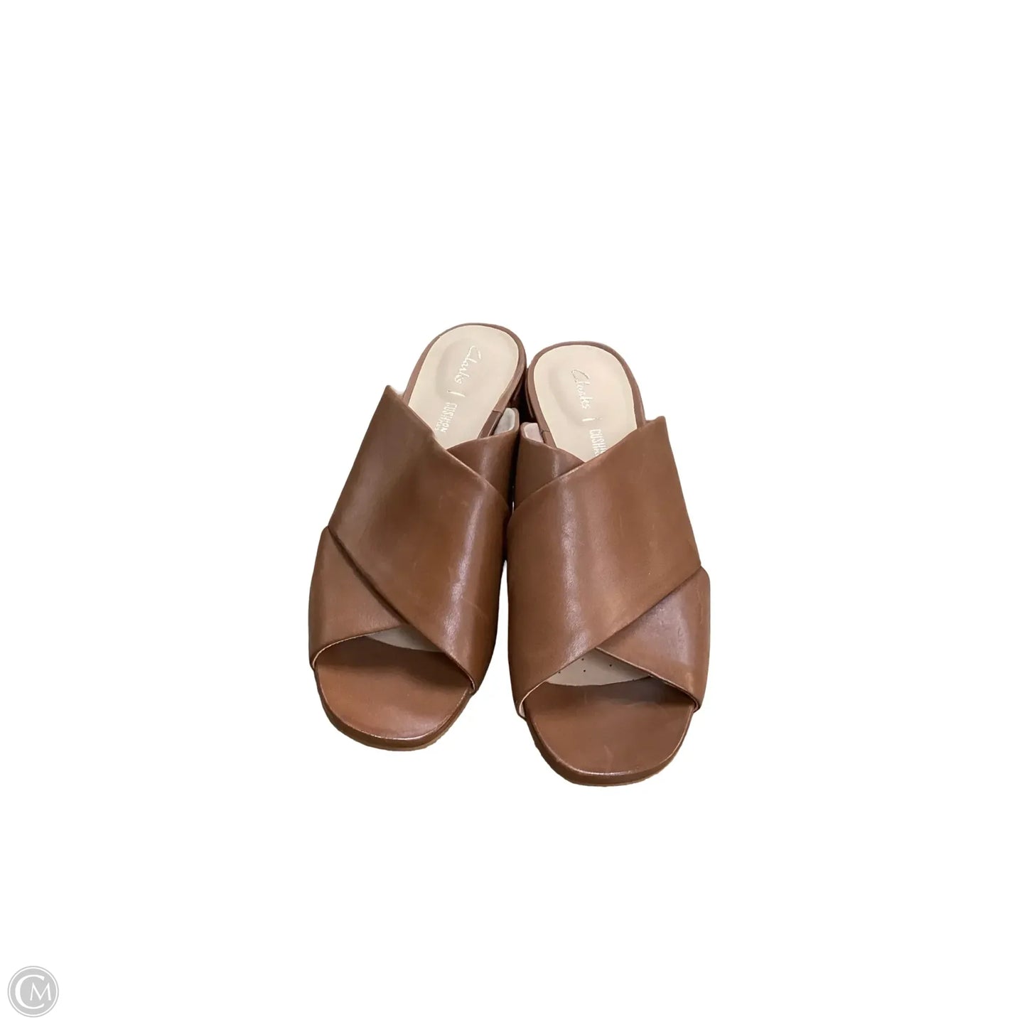 Sandals Heels Block By Clarks In Brown, Size: 9