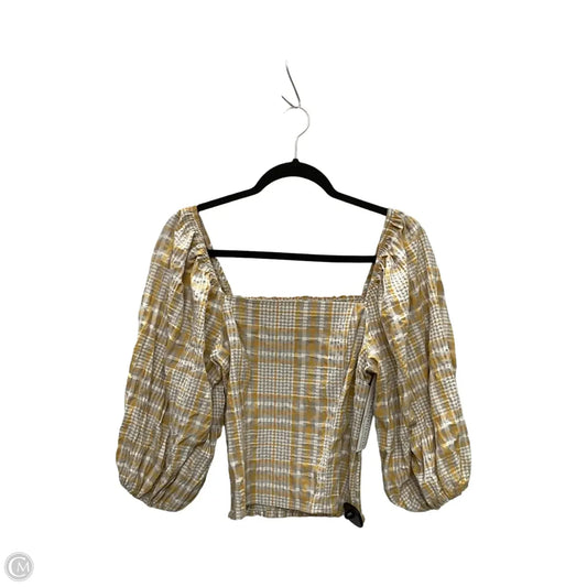 Blouse 3/4 Sleeve By Maeve In Checkered Pattern, Size: S