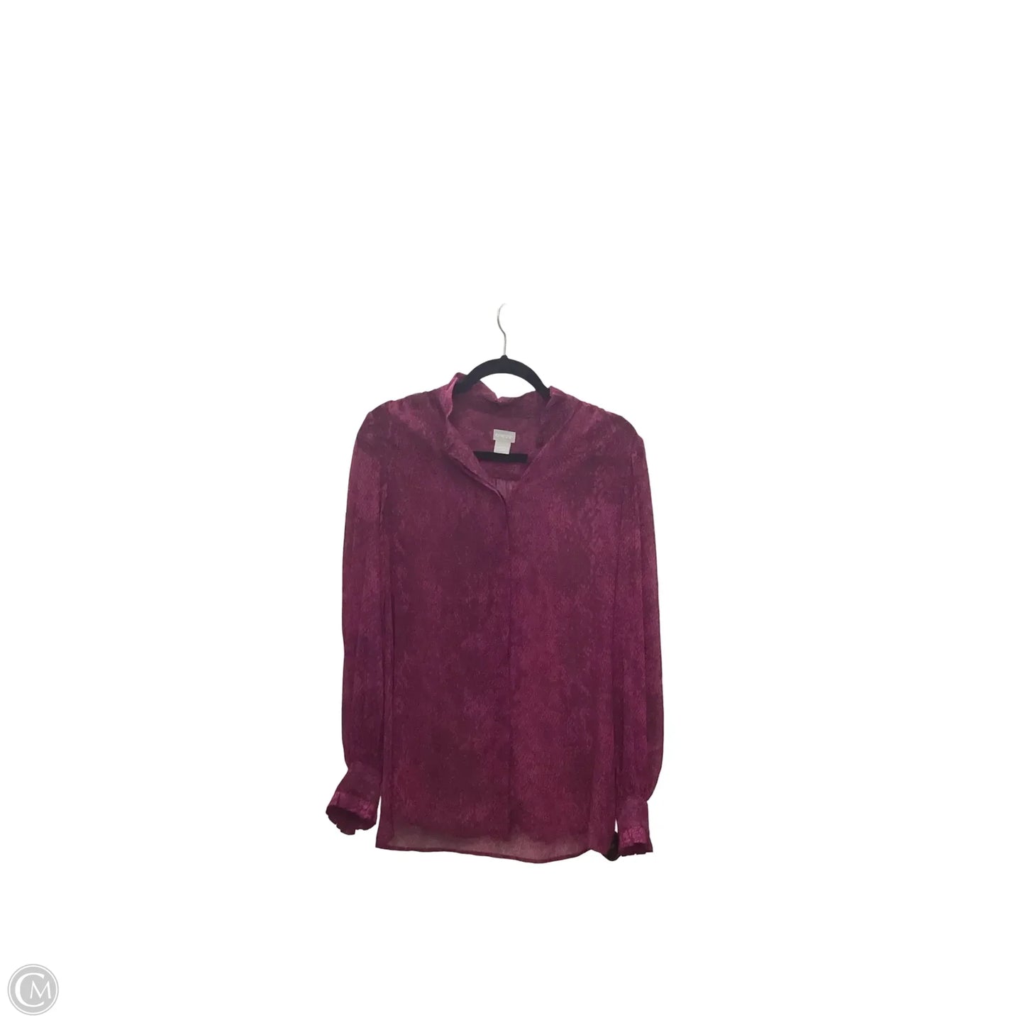 Blouse Long Sleeve By Chicos In Pink, Size: M