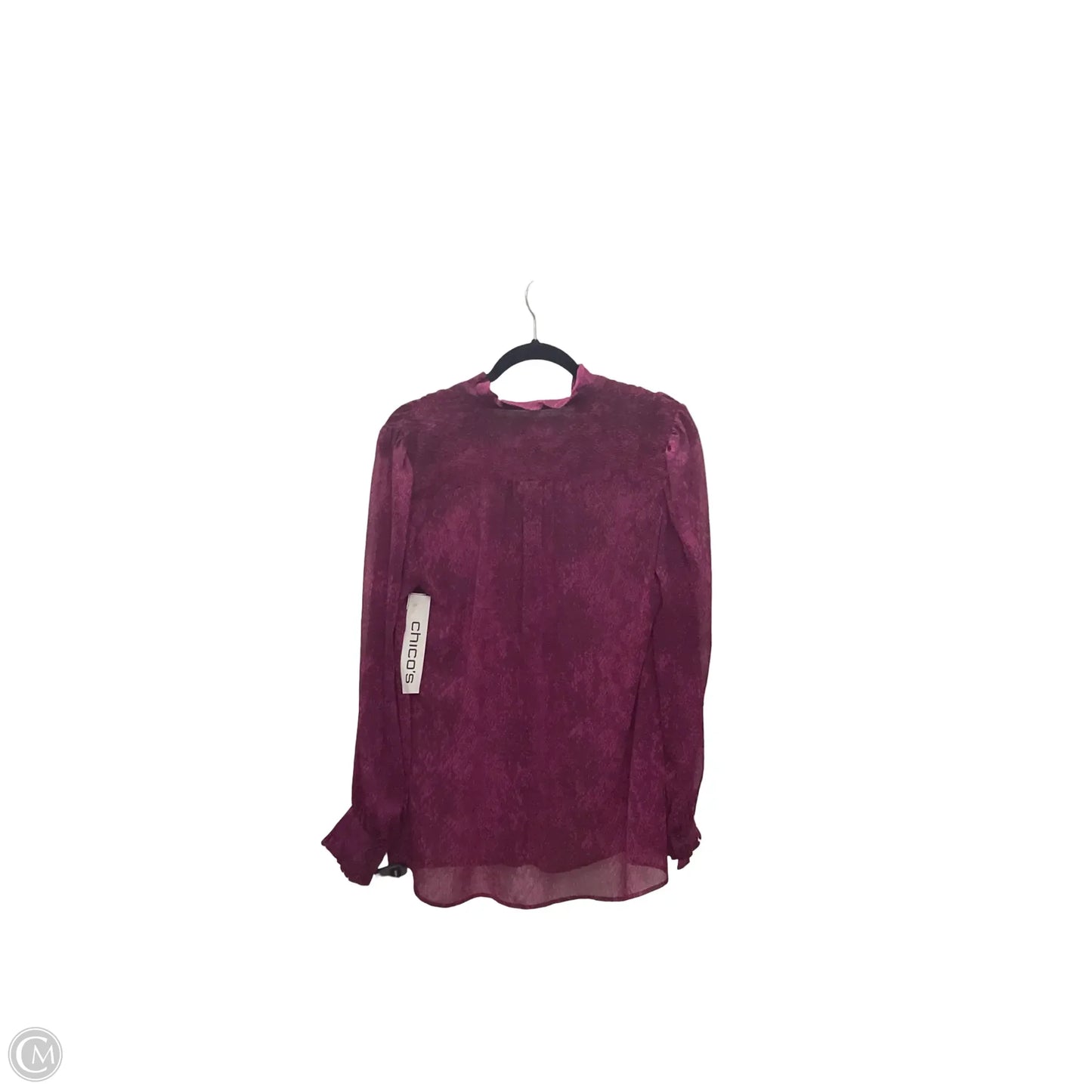 Blouse Long Sleeve By Chicos In Pink, Size: M