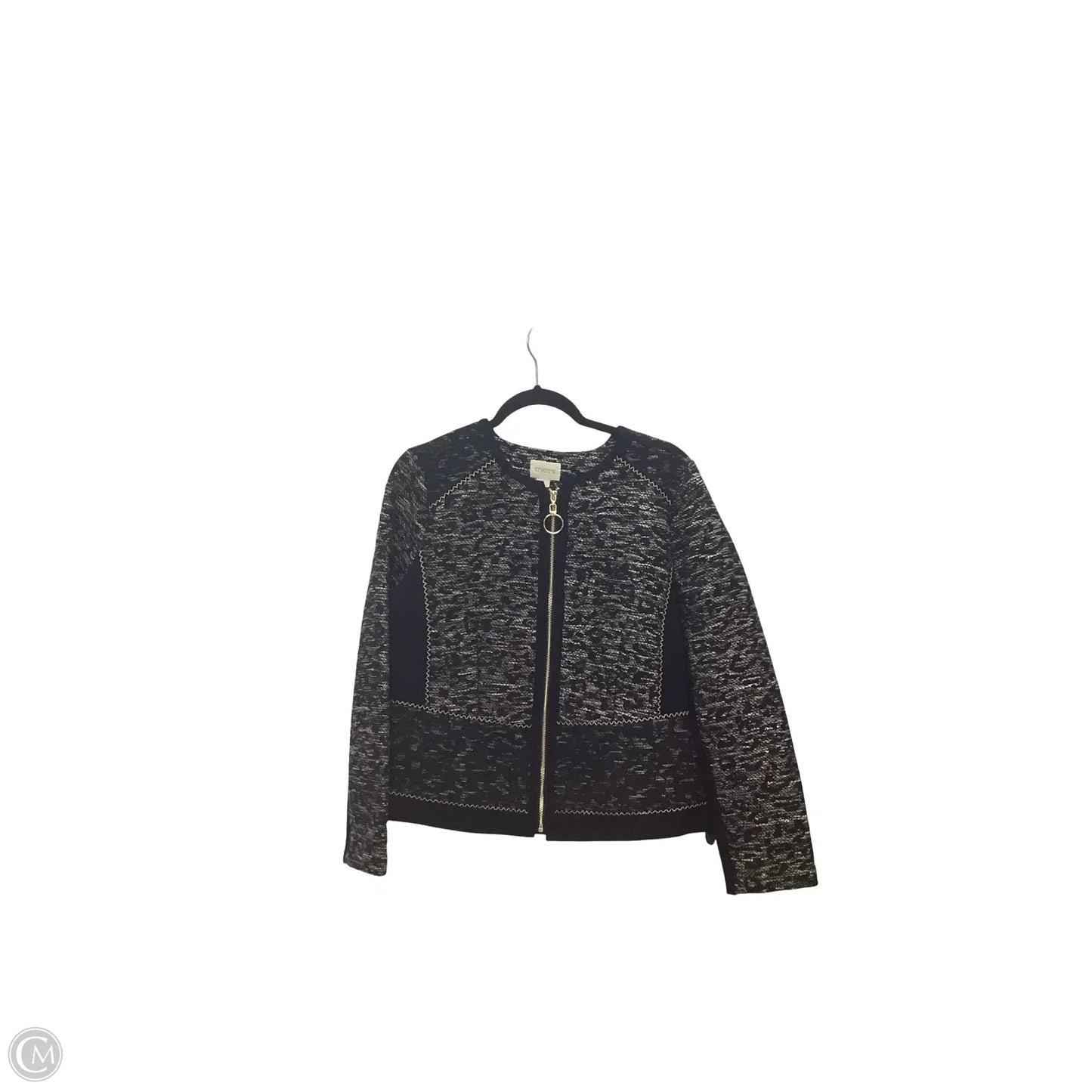 Jacket Moto By Chicos In Black, Size: M